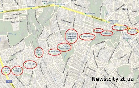 На Google-картах Києва помилково з'явилося метро в бік Борщагівки.